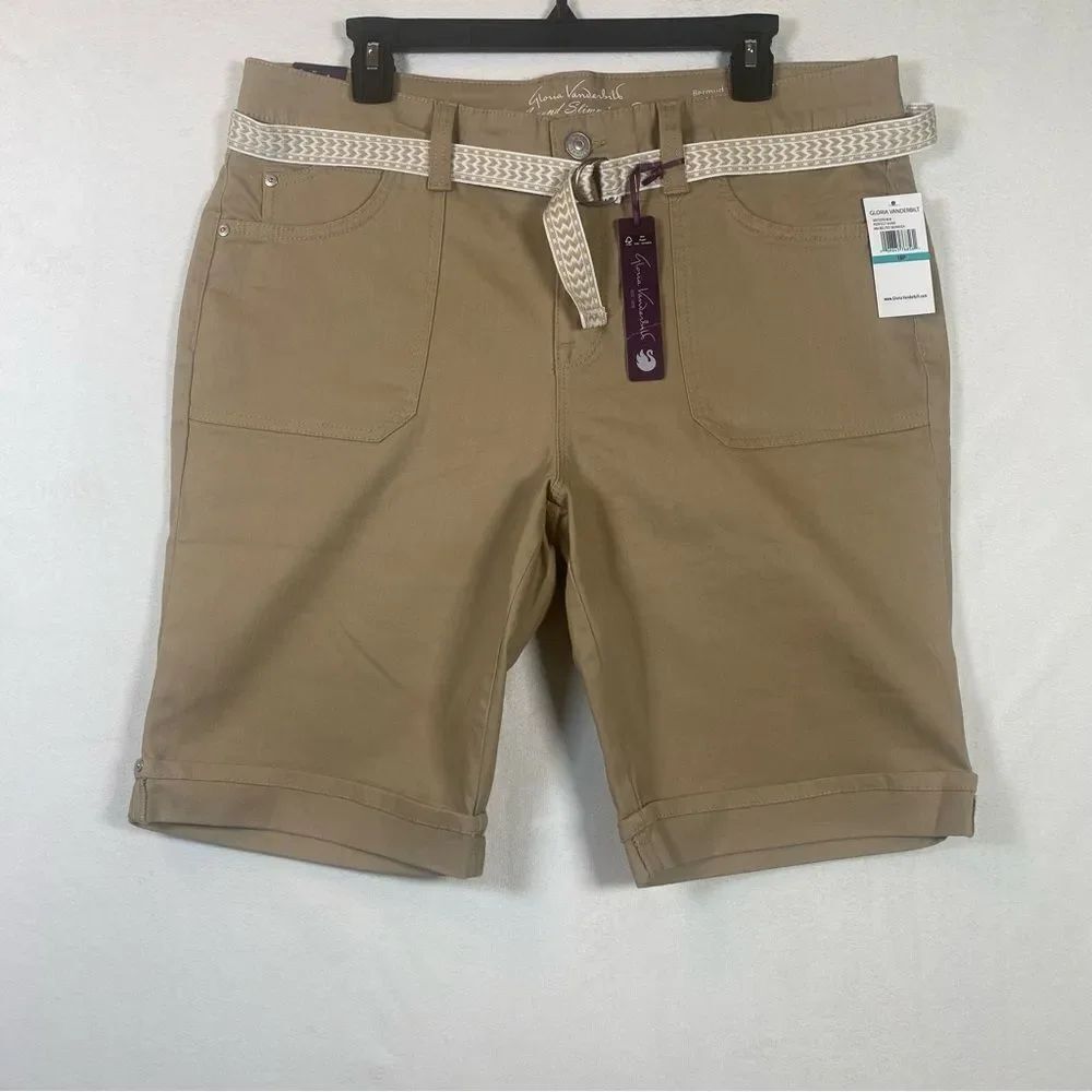 Gloria Vanderbilt New With Tags Perfect Khaki Bermuda Mia Shorts Size 16P